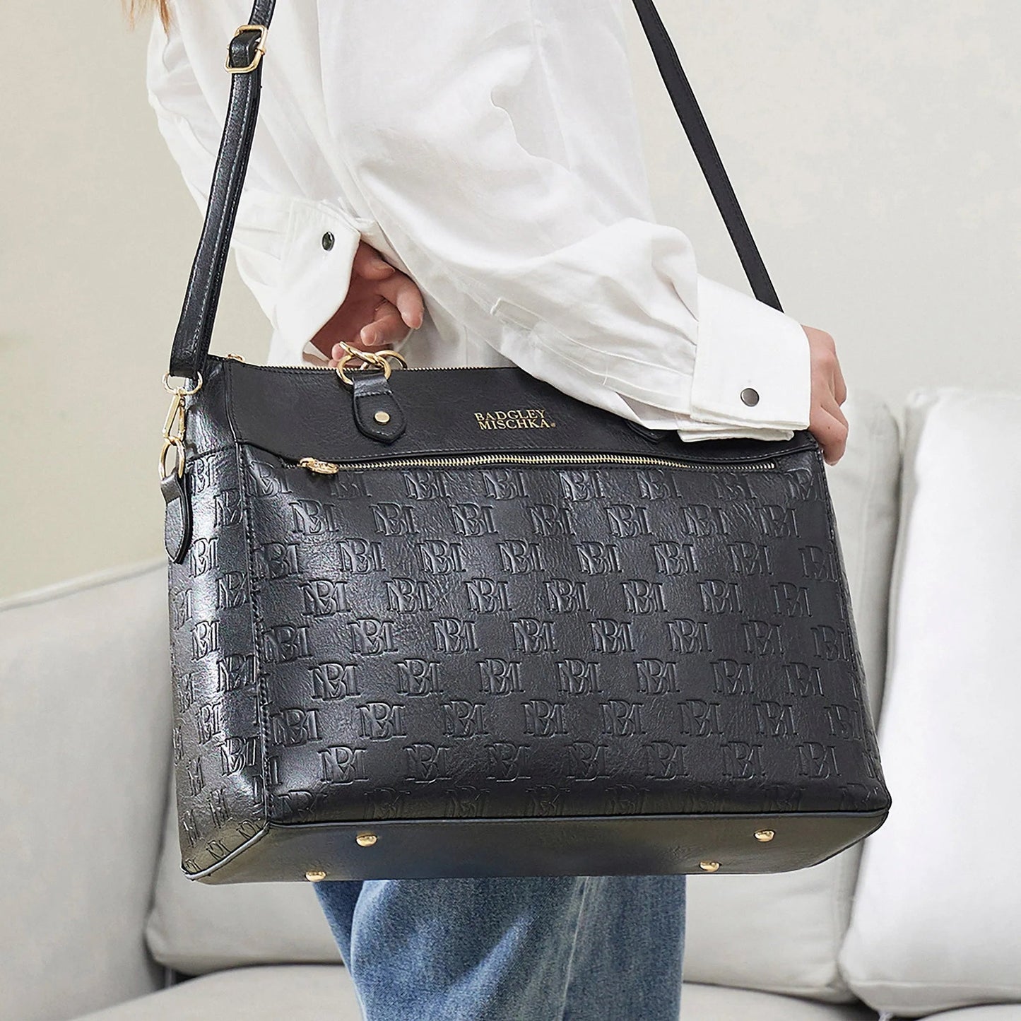 Madalyn Rustic Vegan Leather Weekender Tote Bag
