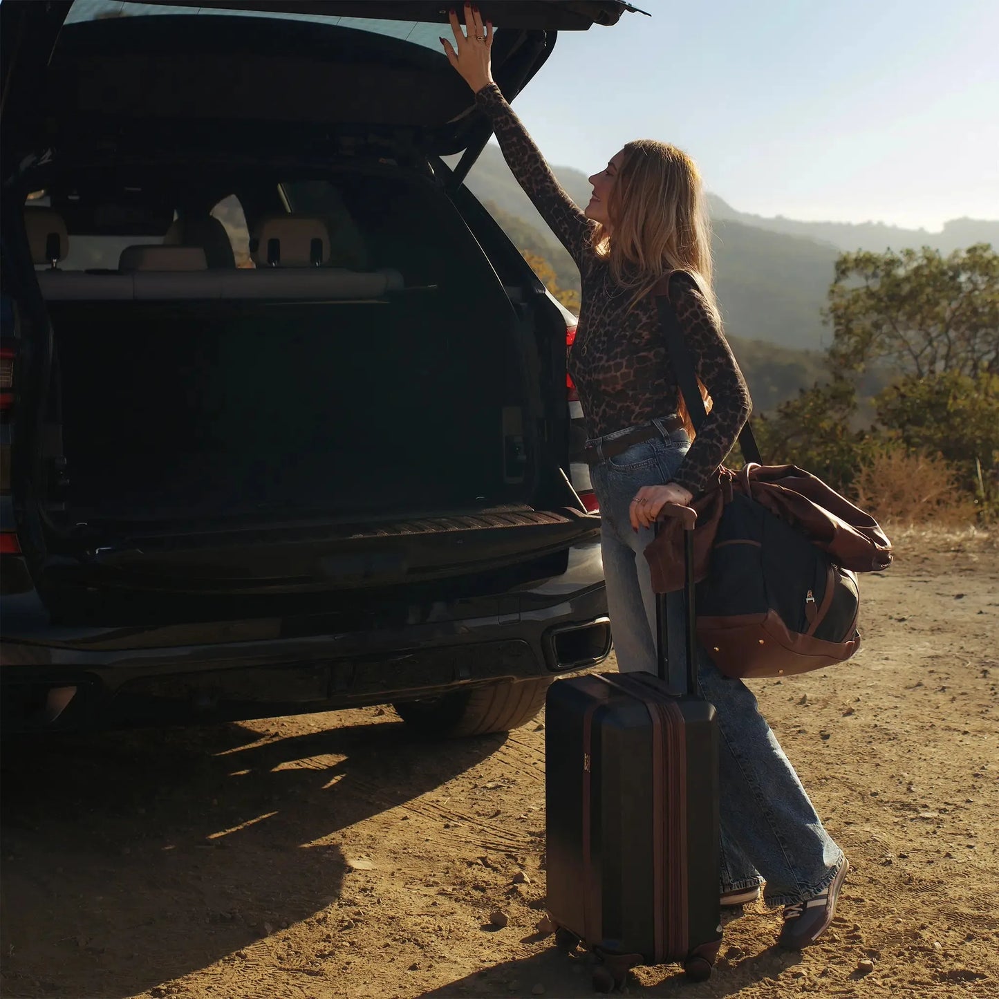 Luxe Journey 30L Twill and Vegan Leather Weekender Duffel Bag
