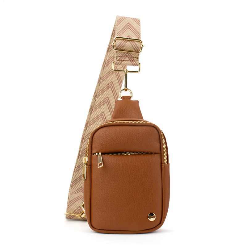 The Harlow | Sling Bag with Chevron Strap | 3 Colors